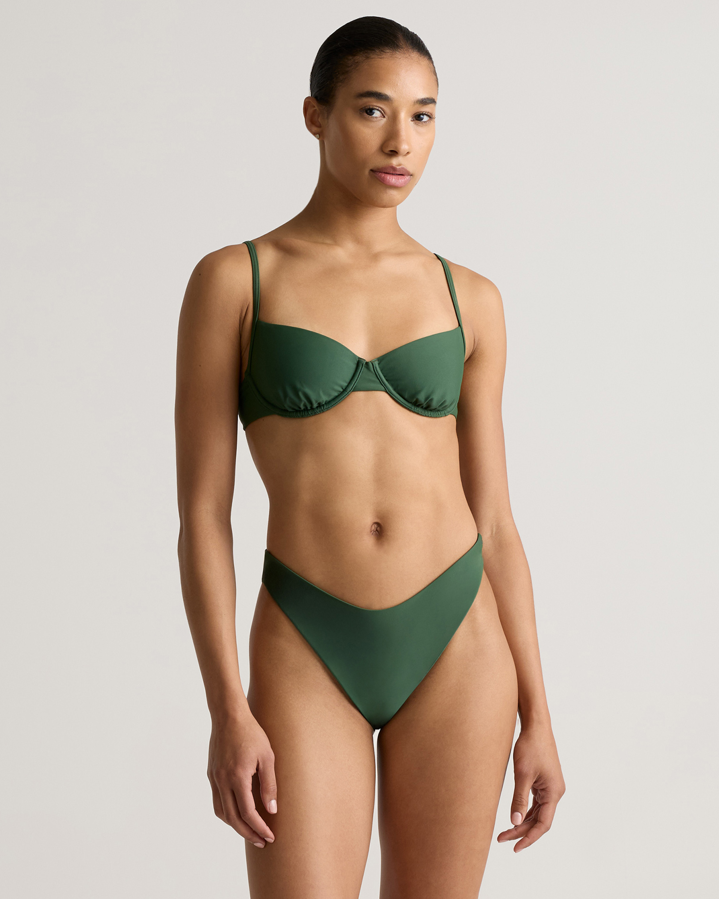 Women's Italian Demi Bikini Top, L, Palm