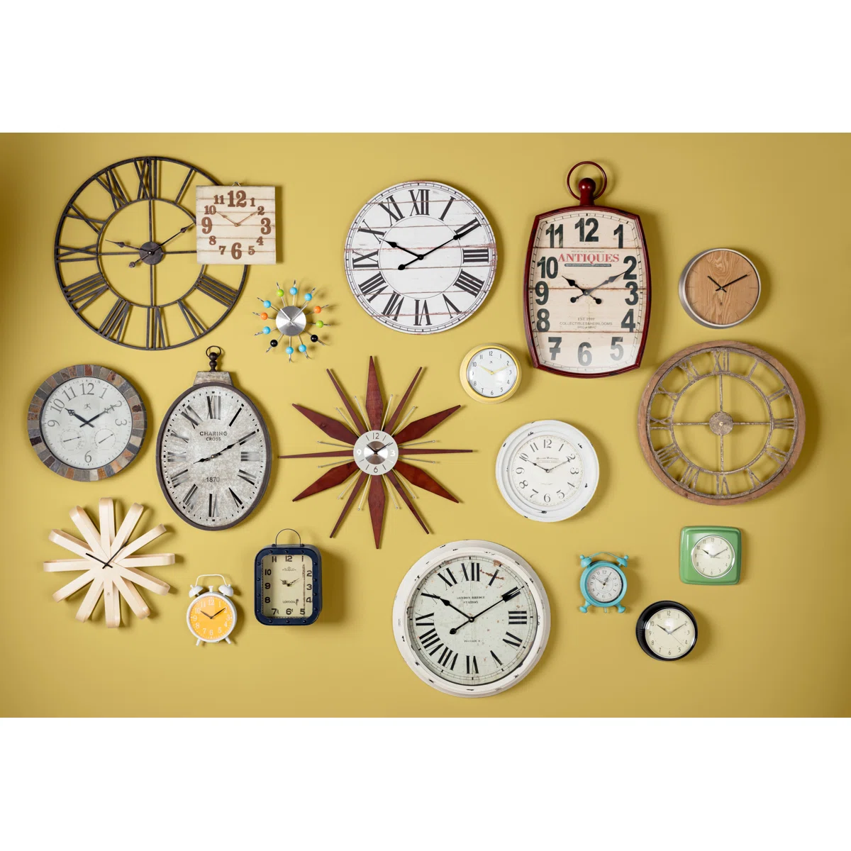 Solange Round Metal Farmhouse Wall Clock