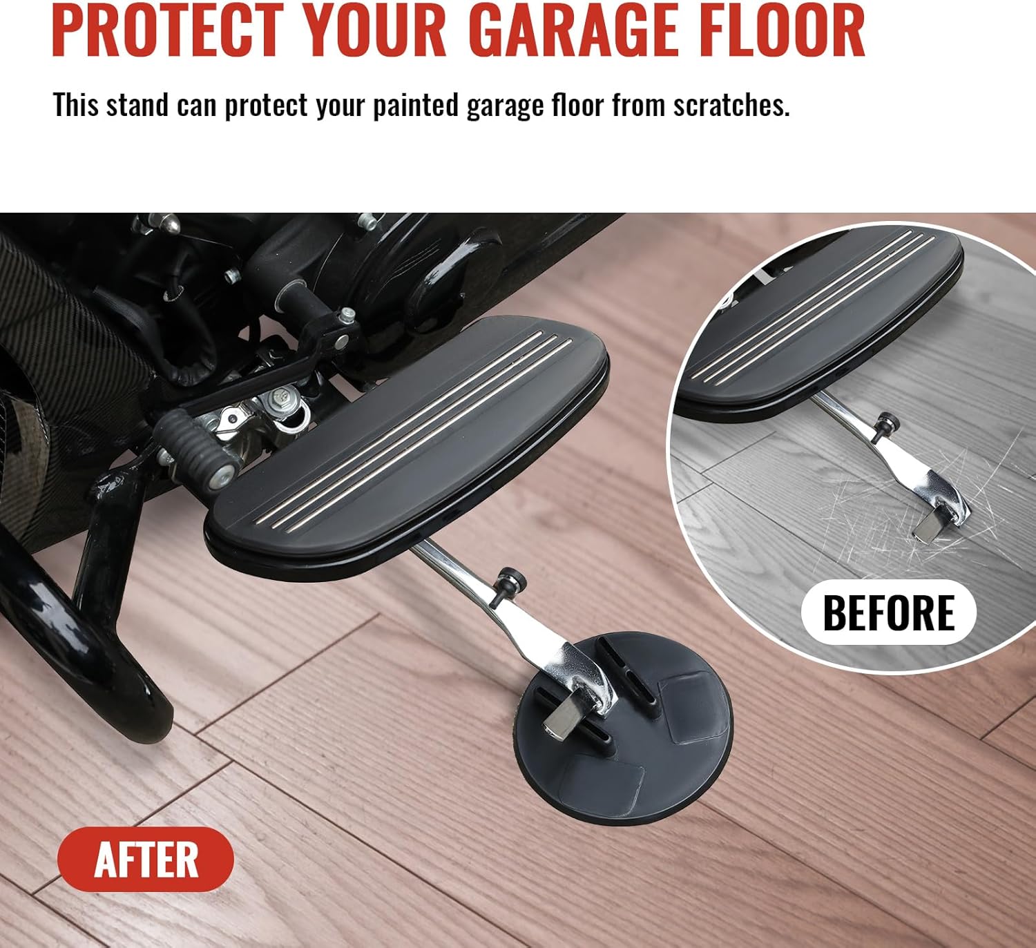 Jiffy Stand Coaster, 2PCS Universal Motorcycle Kickstand Pad, Motorcycle Stand Hard Parking Support for Harley Davidson w/side stand,Motorcycle Kickstand Pad Support Plate