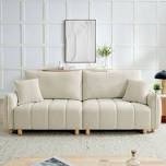 90.15 Queen size upholstered Multi-functional convertible sleeper sofa with storage