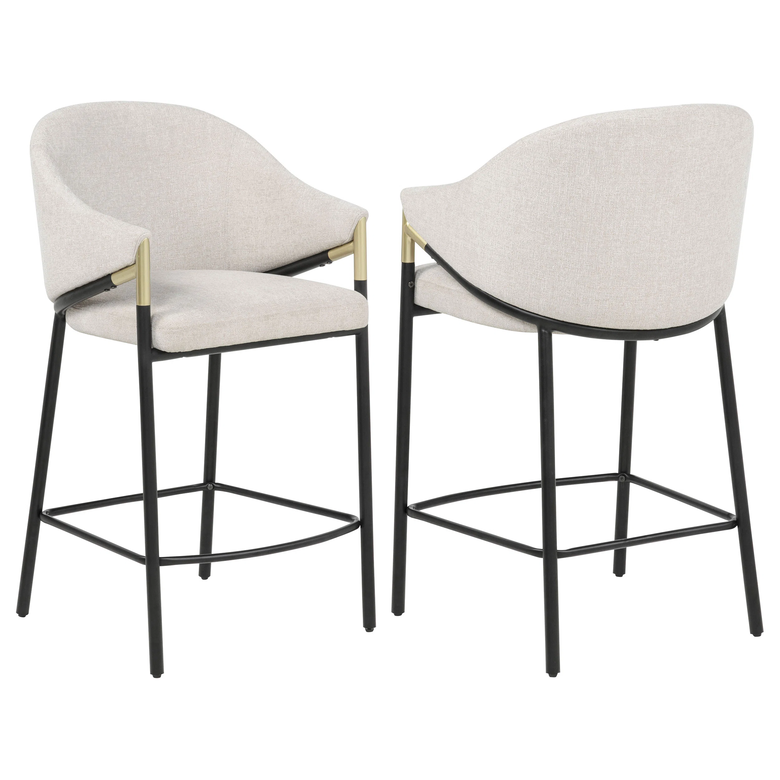 Coaster Fine Furniture Farlow Upholstered Counter Stool with Metal Frame (Set of 2)