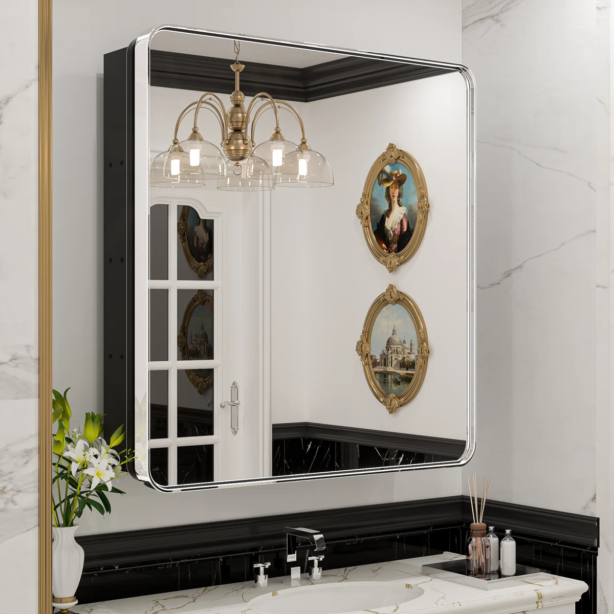 Gervon Rectangle Recessed Medicine Cabinet with Adjustable Shelves