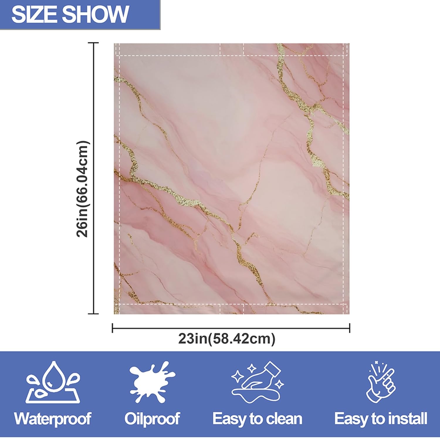 Marble Pink Dishwasher Magnet Cover,Front Dishwasher Cover Decoration Reusable Decorative Magnetic Cover for Home Kitcen Appliance 23x26 Inch