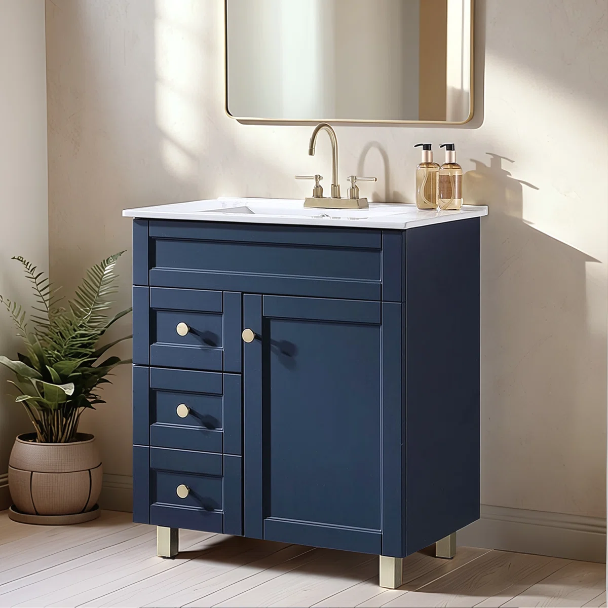 30'' Bule Modern Free-Standing Single Bathroom Vanity Set