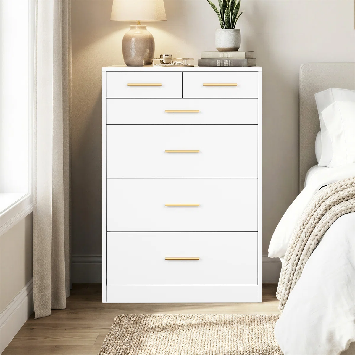 23.7"W Holsworthy Bedroom Chest Of Drawers,  6 Drawers