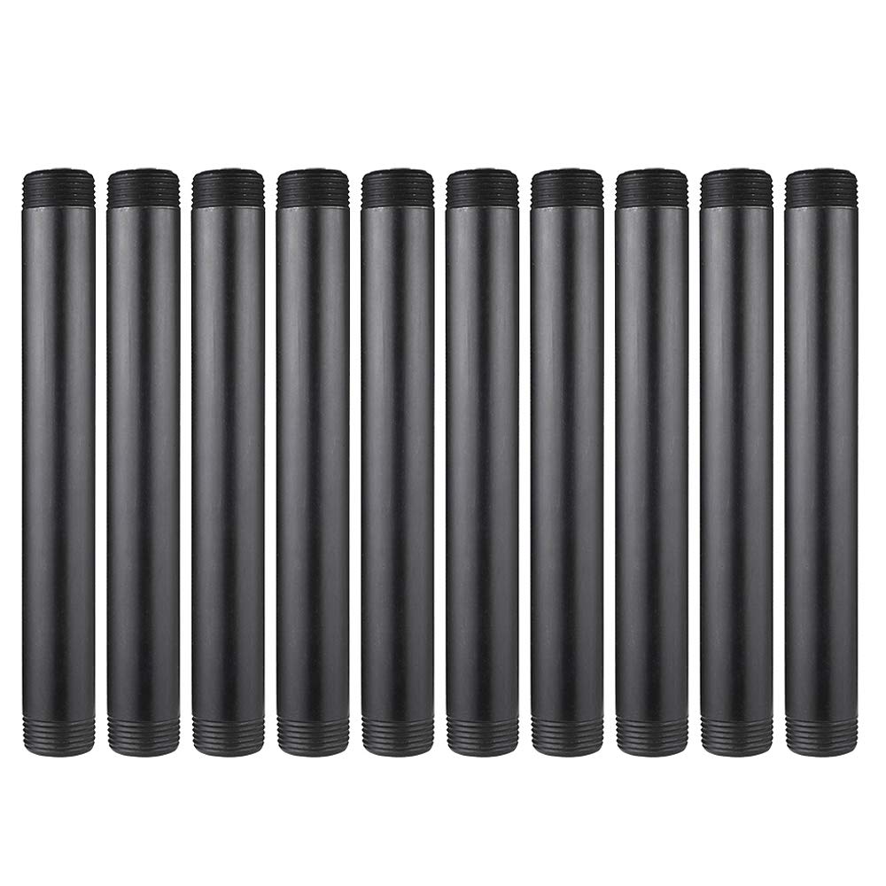 Niubid 10 Pack 1 Inch x 10 Inch Steampunk Industrial Vintage Style Pipe Nipples
