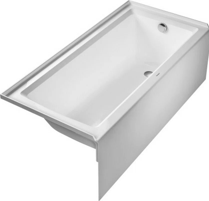Duravit Architec 66"x32" Bathtub with Integrated Panel and Tile Flange, Right Drain