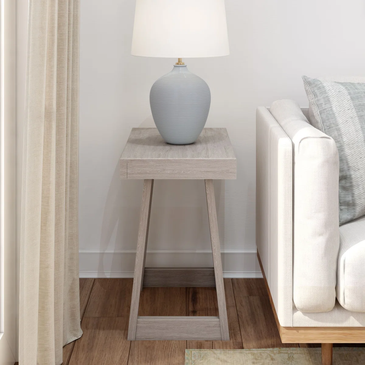 Camy Solid Wood Sled End Table