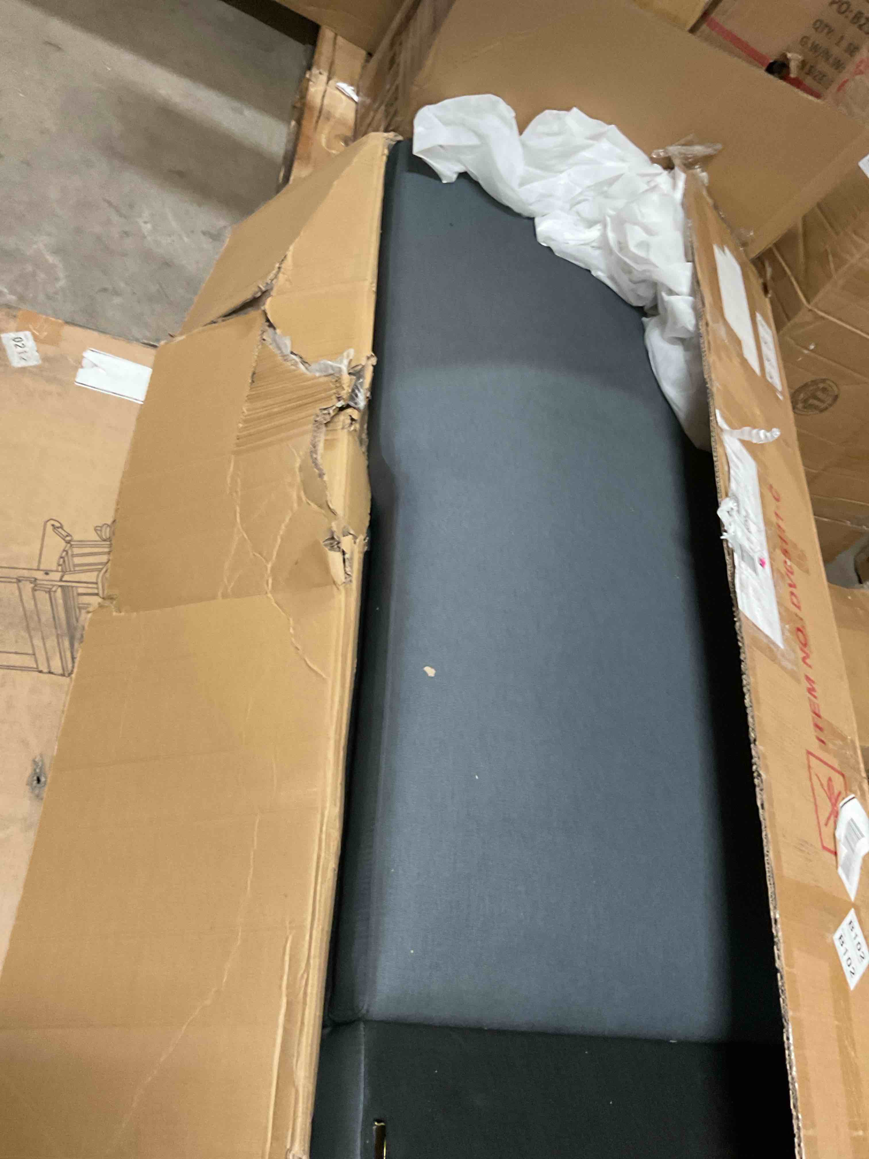 INCOMPLETE large navy blue sectional