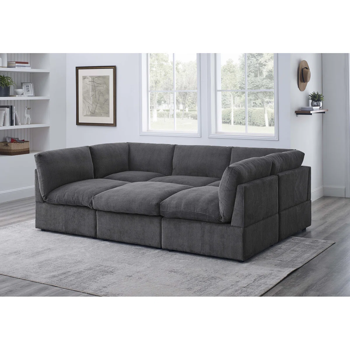 (Corner piece only box 1/8)Kyanne Priyen 98 Wide Symmetrical Modular Corner Sectional