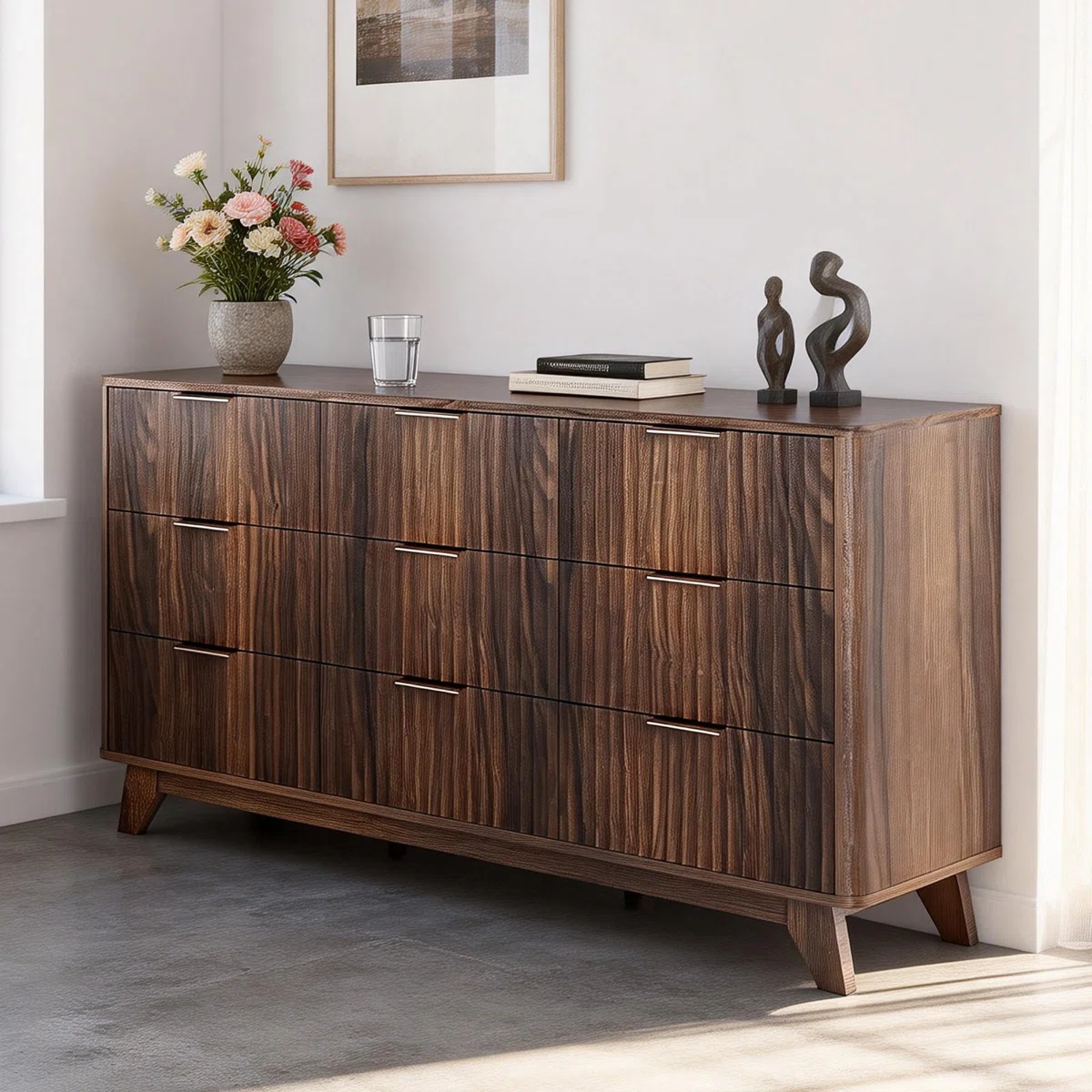 57" 9-Drawer Grid Chest Dresser