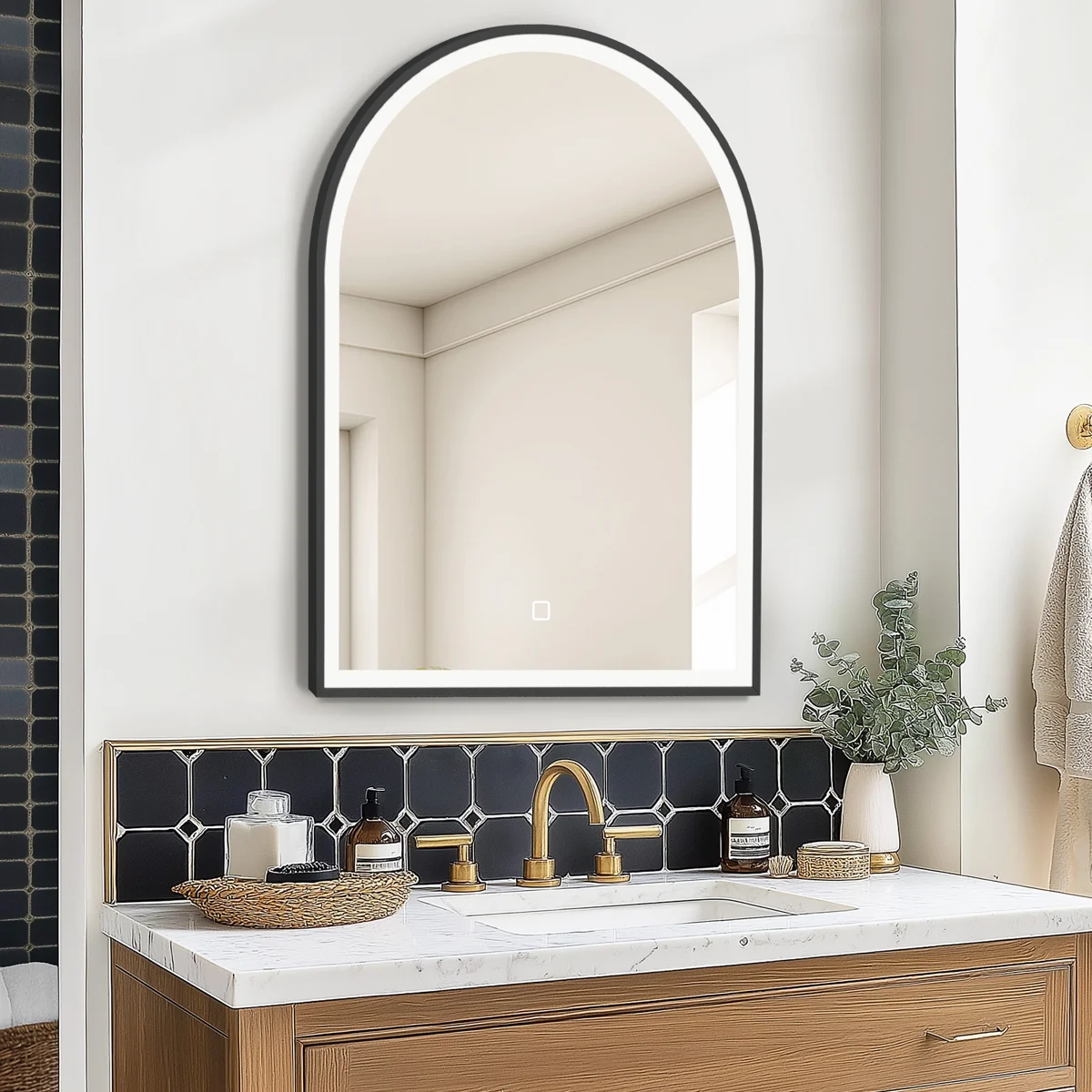 Murvin Metal  Arched LED Bathroom/Vanity Mirror
