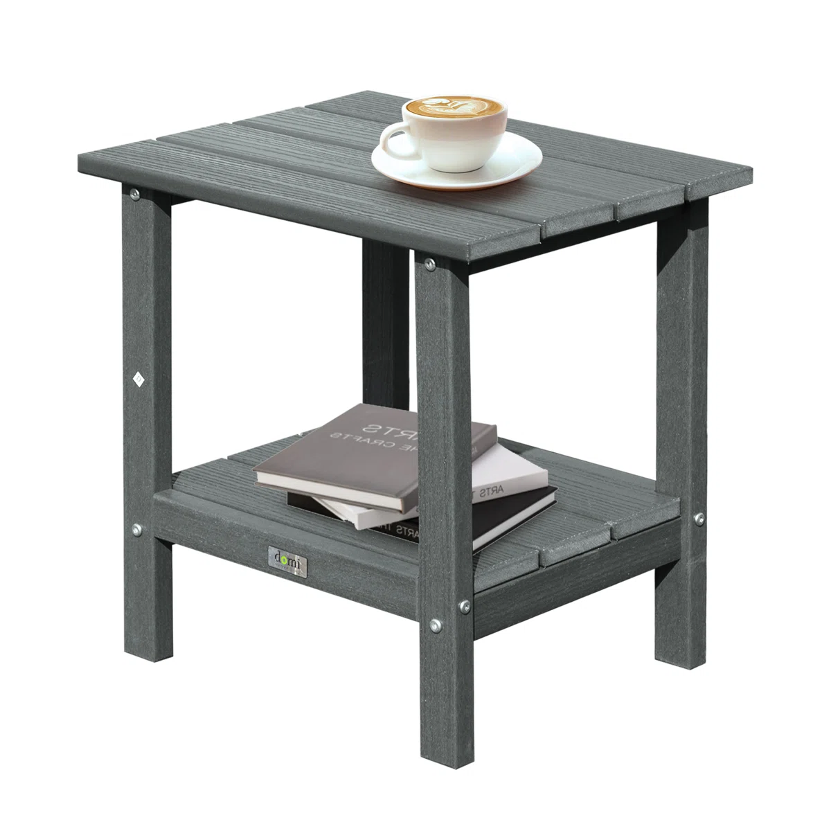 HDPE Double-Tier Rectangular Patio Table All Weather Outdoor Adirondack Side Table missing leg