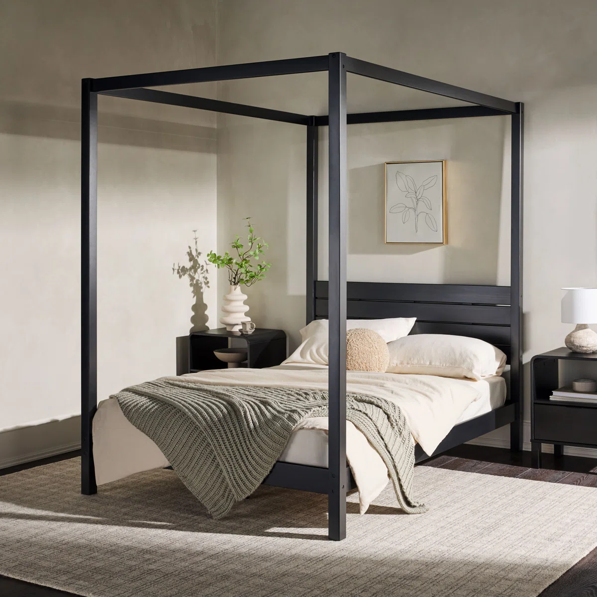 Hanhalyn Solid Wood Canopy Bed