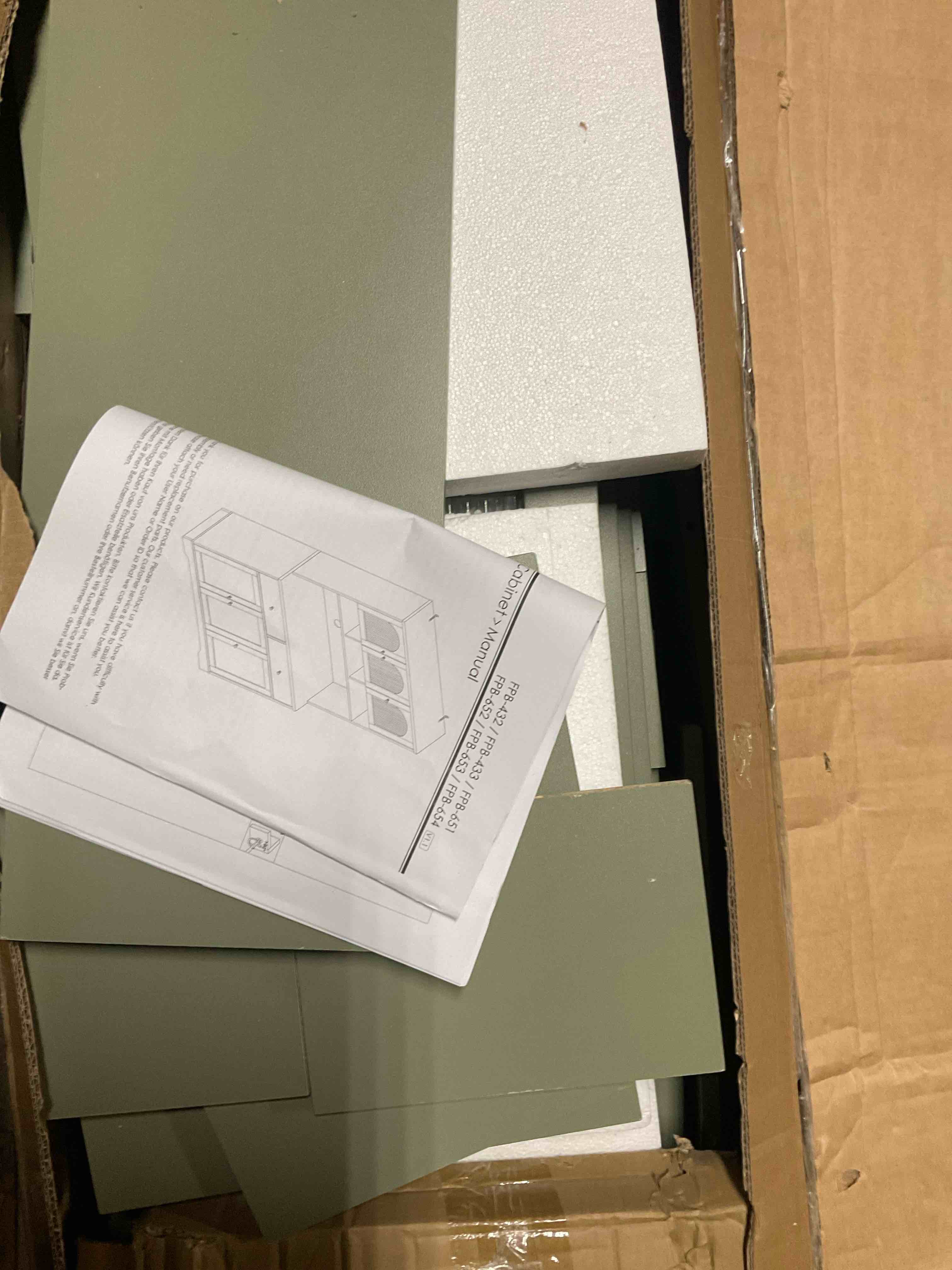 (No hardware)green 6 door cabinet