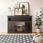 (may not be complete)Visconti LED Farmhouse Media Console for TV up to 65 with Glass Door