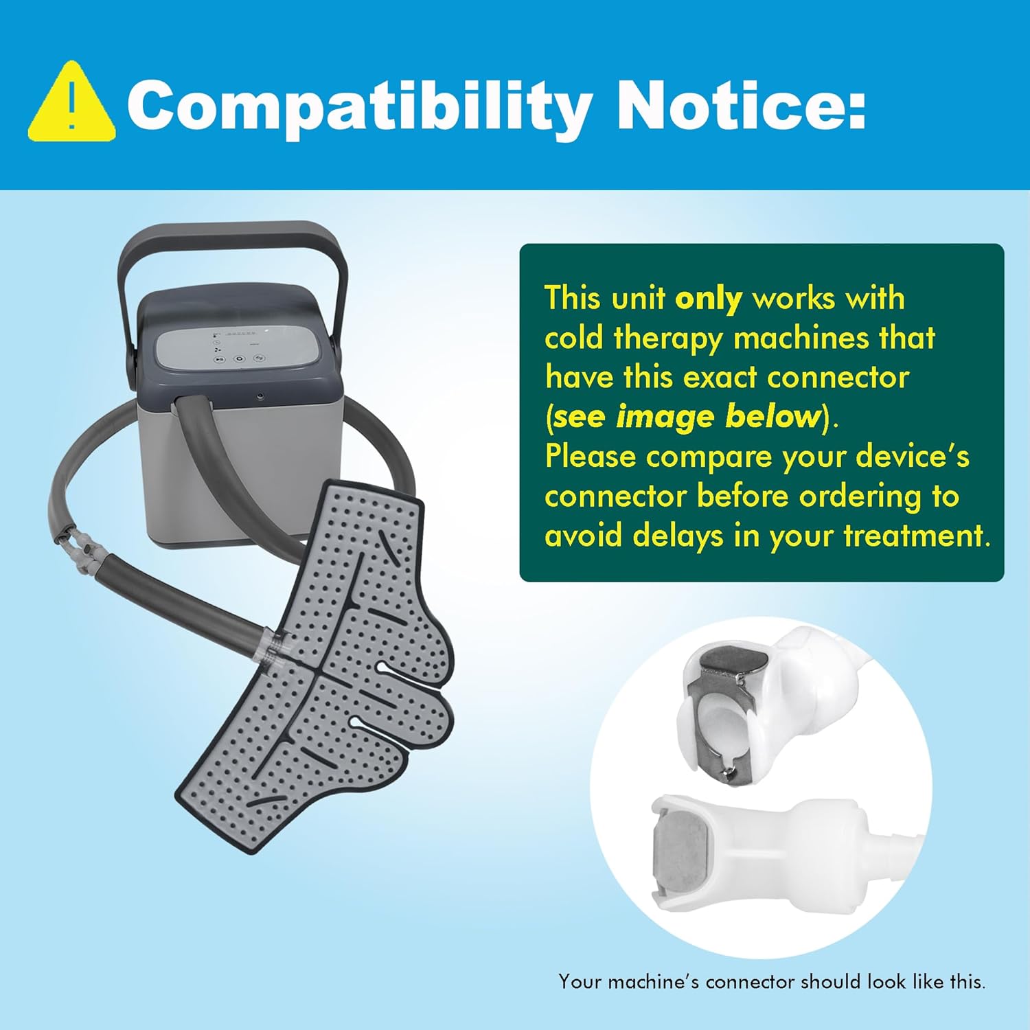 Ankle Pad for Cold Therapy Systems, Cold Therapy | Ice Pad, with 2 Independent Elastic Straps, Suitable for Ankle After Sprain, Surgery, Inflammation