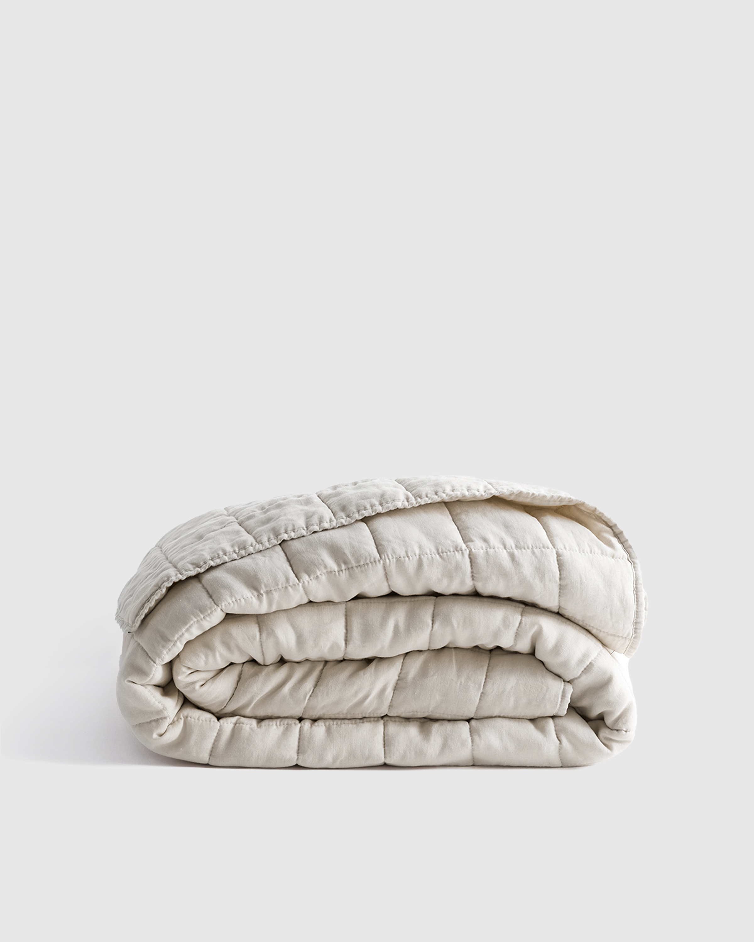 European Linen Box Quilt, King/Cal King, Sand