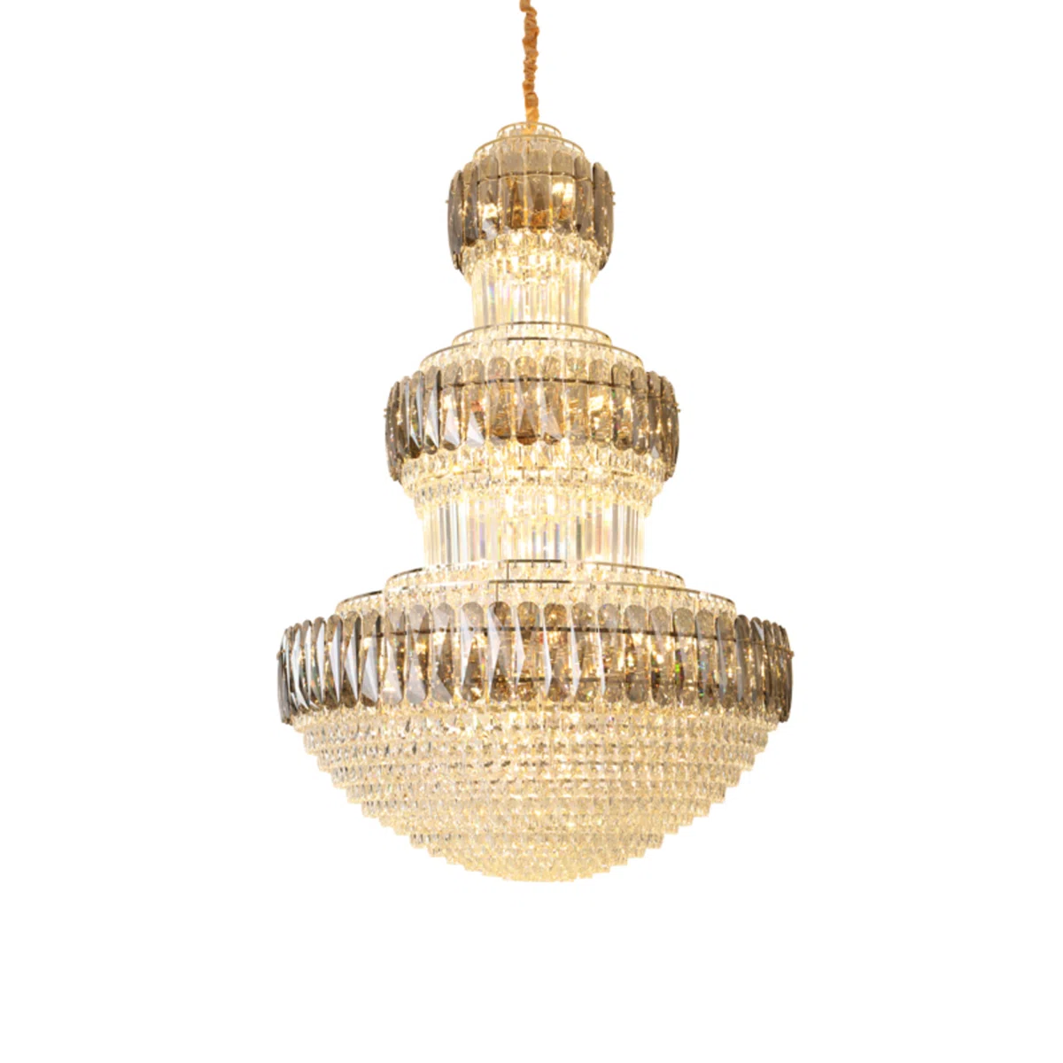 Modern Glam Multi-Layer Crystal Chandelier