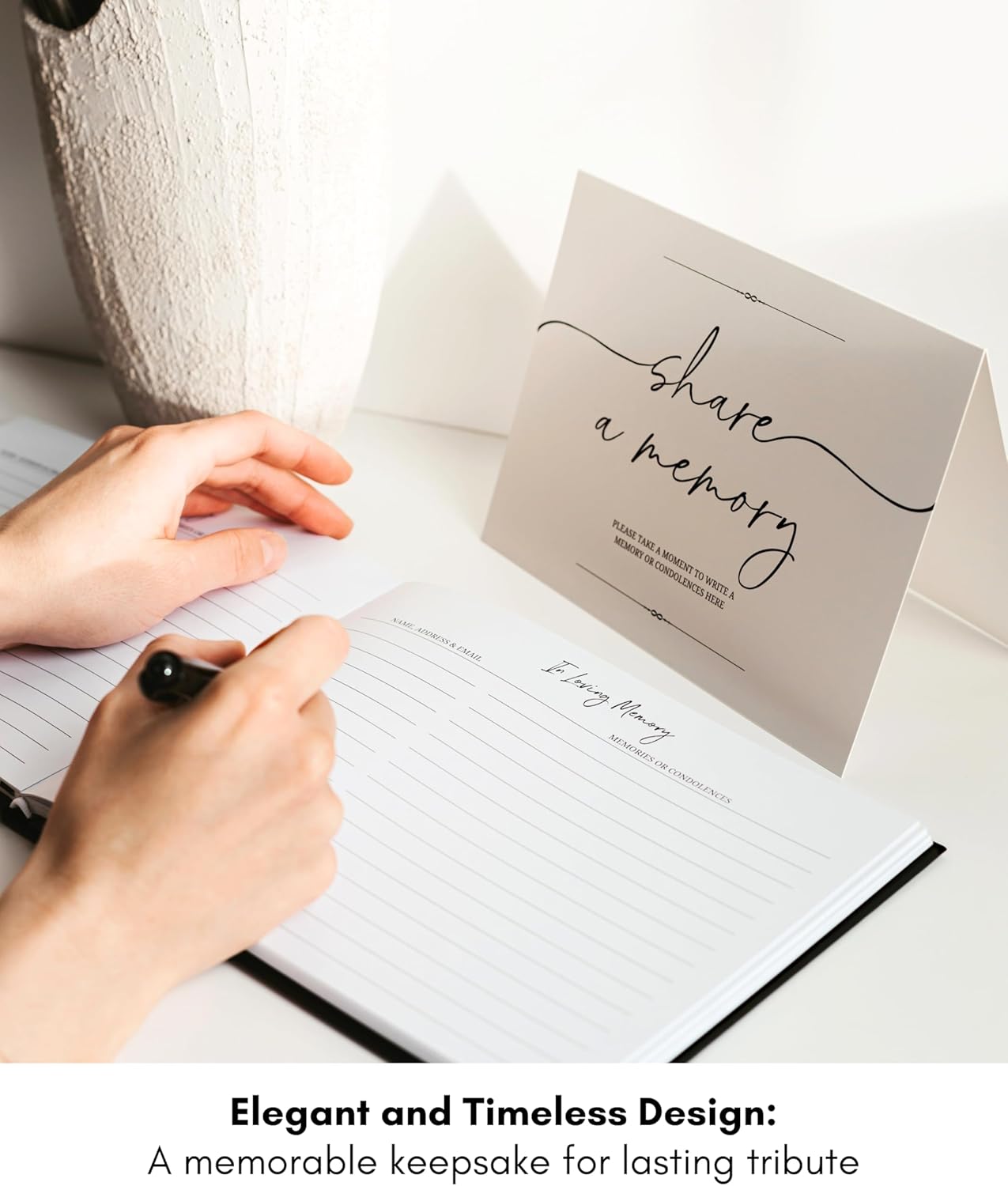 Lamare Funeral Guest Book for Memorial Service – Elegant Celebration of Life Guest Book and in Loving Memory Guest Book - Condolences Book for Funeral Black Celebration of Life