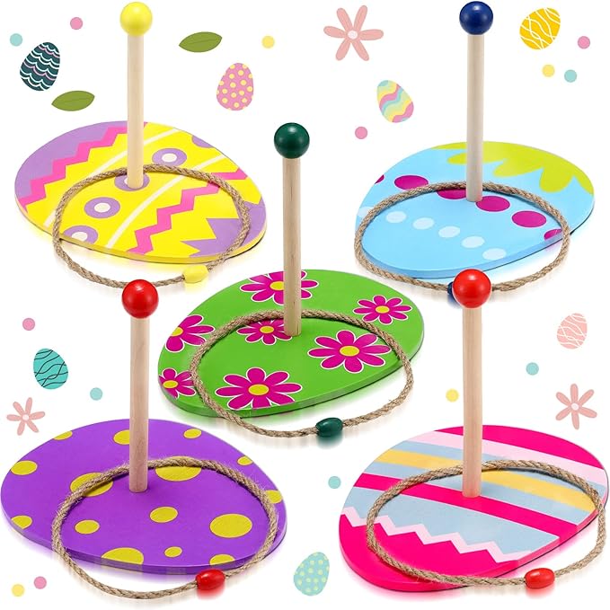 24Pcs Easter Ring Toss Game Party Garden Throwing Toy Supply