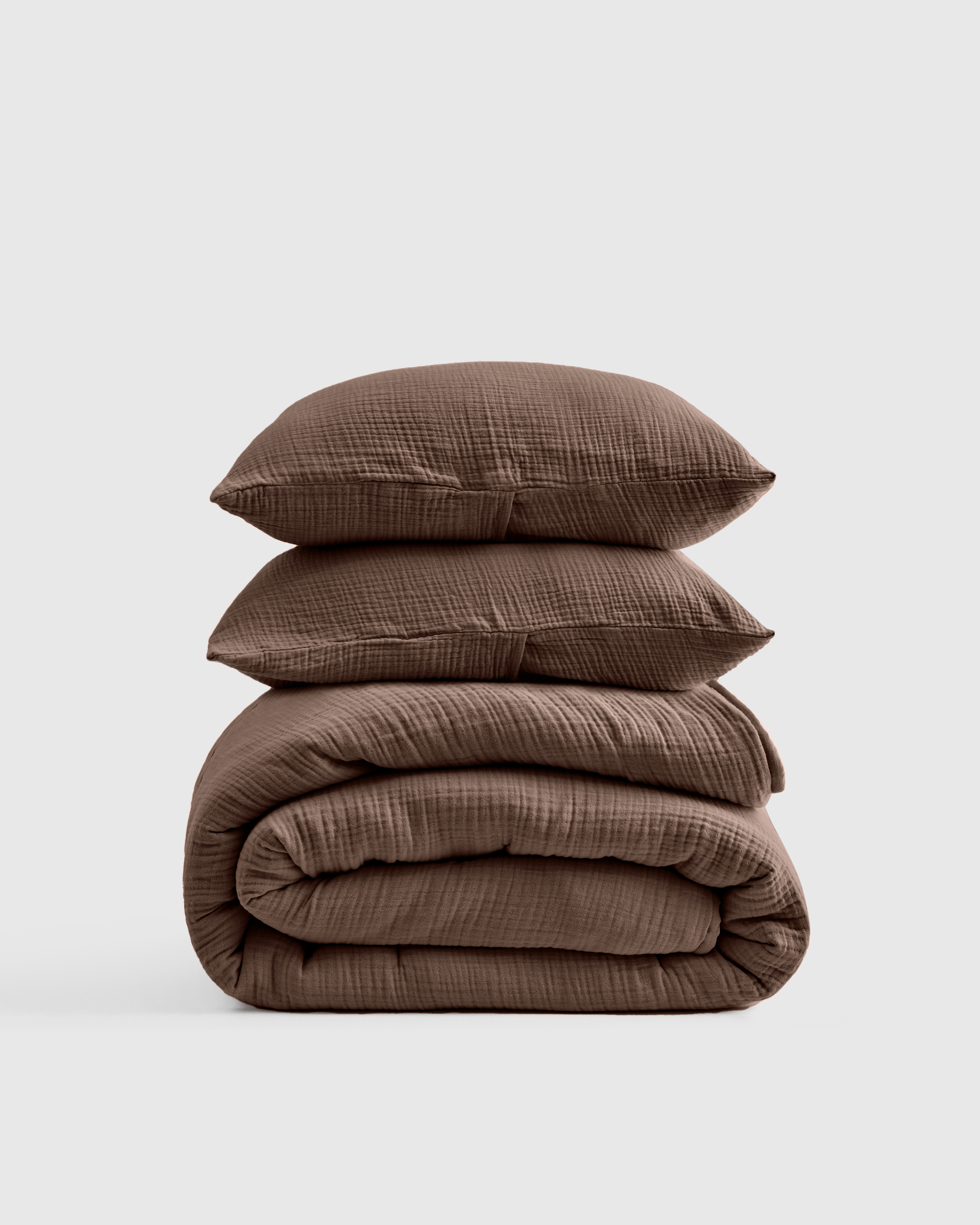 Organic Airy Gauze Sham Set, King/Cal King, Chocolate