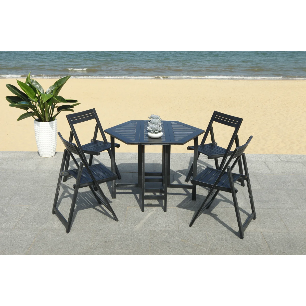 Lagarde Hexagon 4-Person 40.9'' Long Dining Set