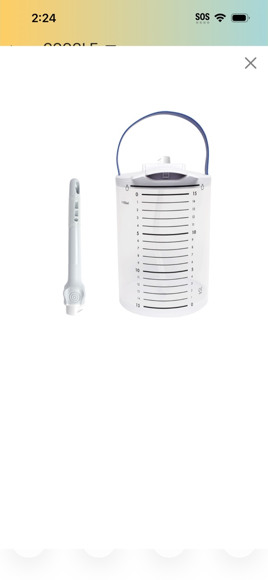 navina consumable set regular 1 water container, 15 rectal catheters regular
