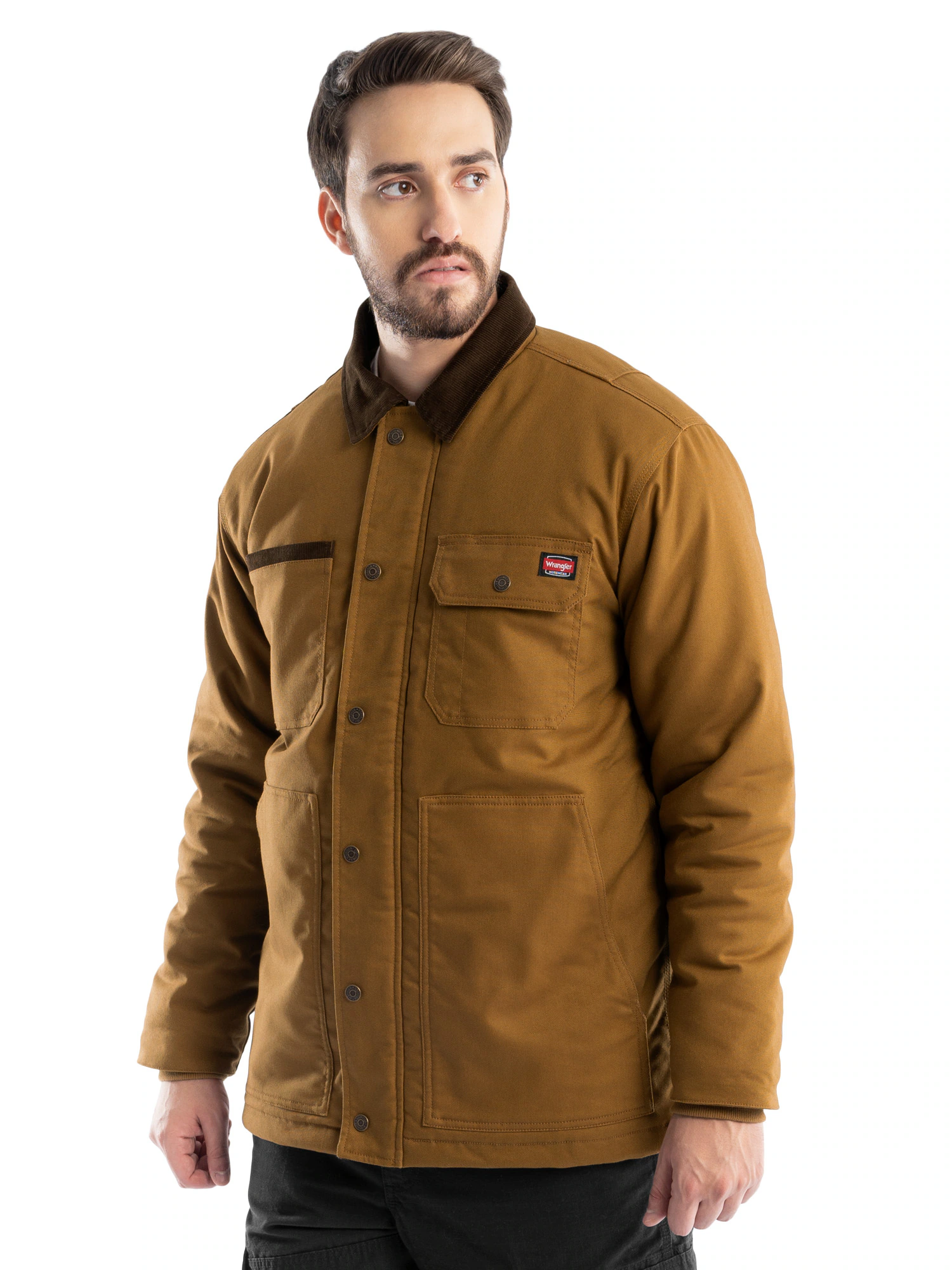 Wrangler Workwear Quilted Shirt Jacket - Rubber/Caviar (2XL)