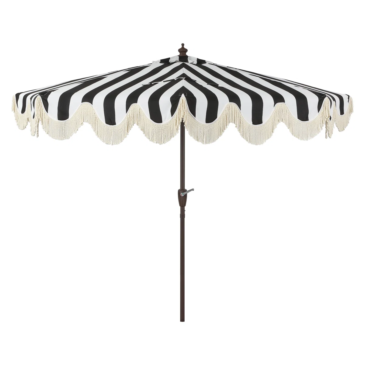 Tasheba 9 ft. Classic Scalloped Fringe Half Market Patio Umbrella with Crank, and UV Protection