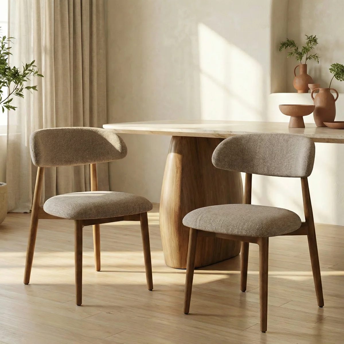 Amarachi Upholstered Solid Wood Dining Chair Side Chair
