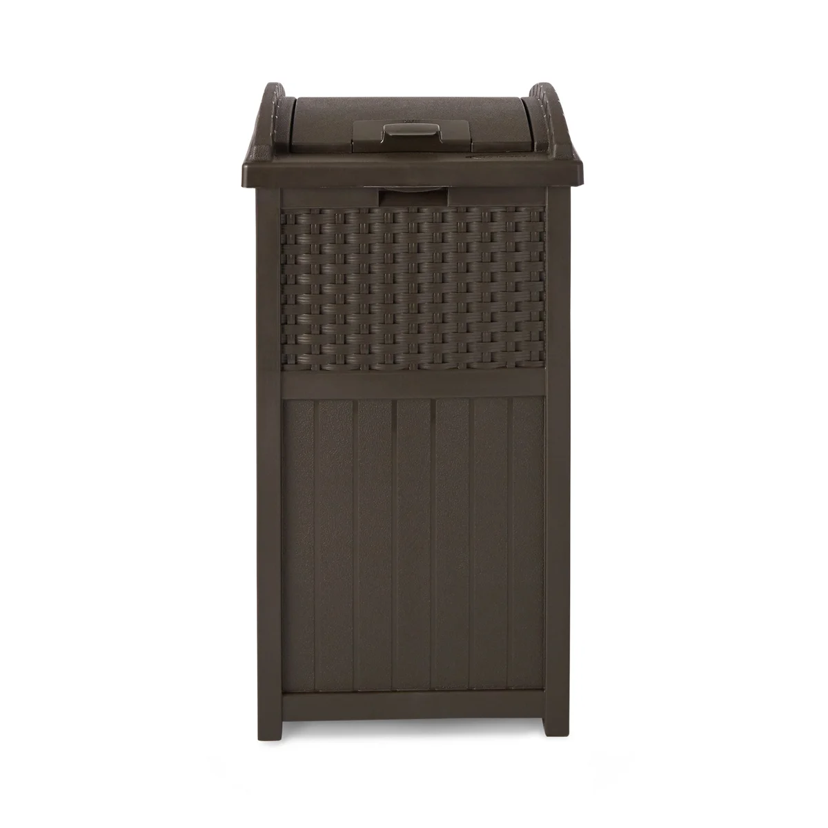 (MISSING LID) Suncast 33 Gallon Manual Lift Trash Hideaway Container