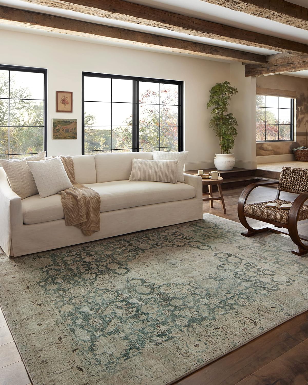 Loloi x Magnolia Home Sinclair SIN-05 Jade / Sand Area Rug (3'6" x 5'6")