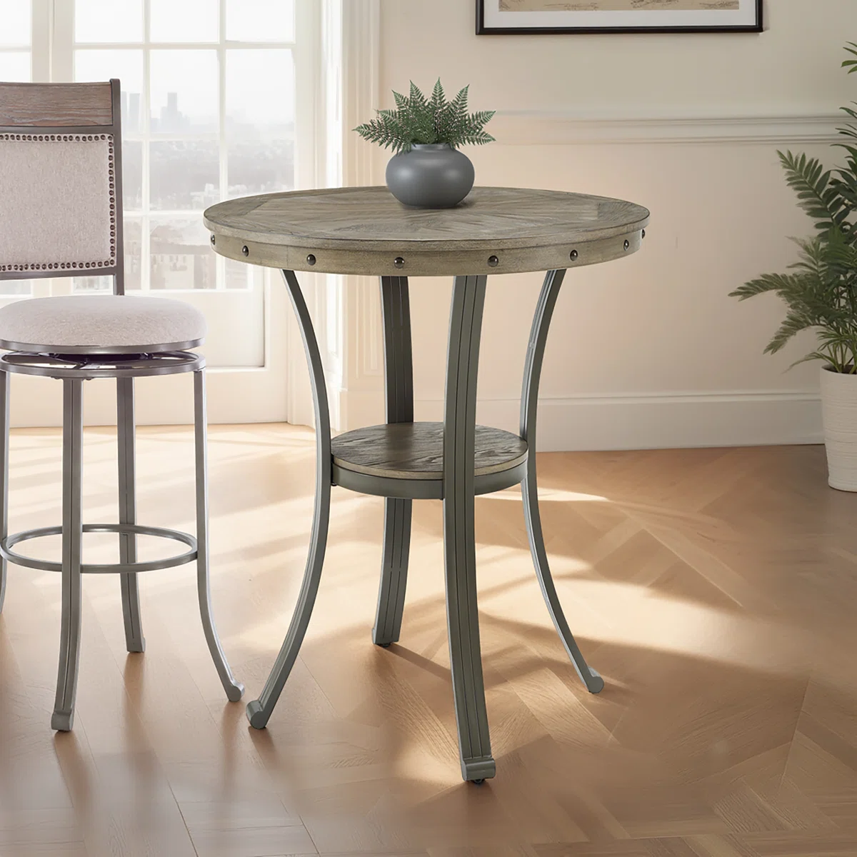 Luker 36" Round Wood Pub Table