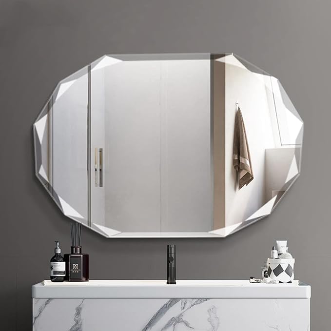 Elleanora Distressed Frameless Hooks Accent Mirror