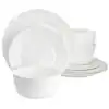 Famiware Eden Series 12-Piece Dinnerware Set, White Stripe