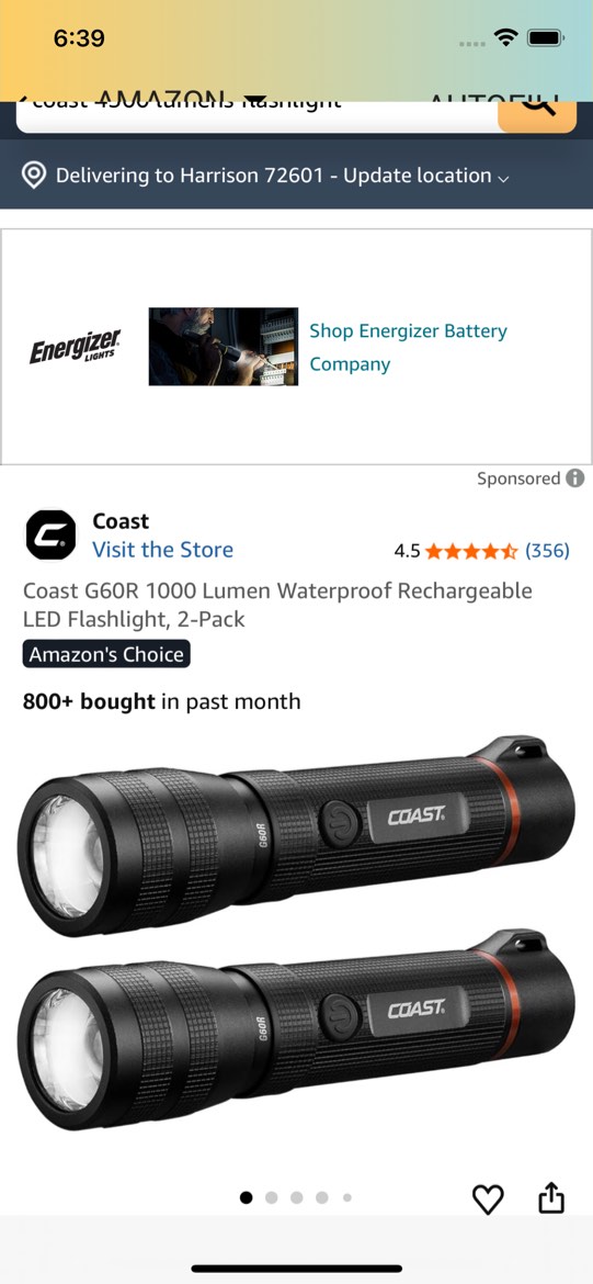 coast 4500 lumens flashlight