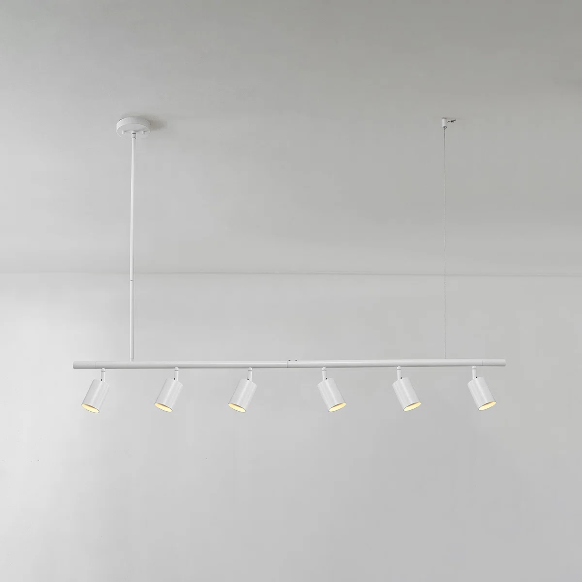 Cynthia 6-Light Matte White Adjustable Height Track Lighting with Pivoting Track Heads
