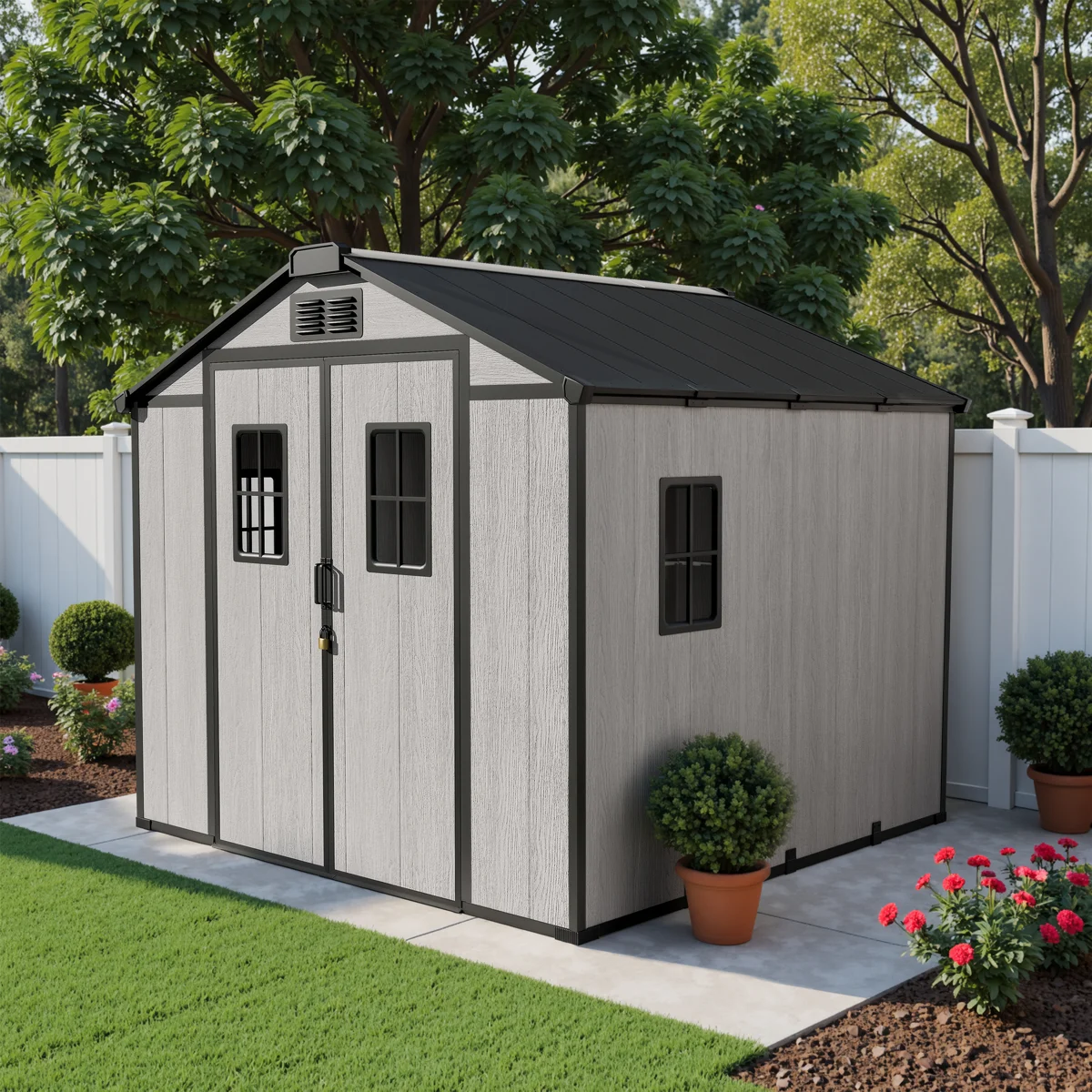 Outdoor Storage Shed, Resin Storage Shed With Window complete