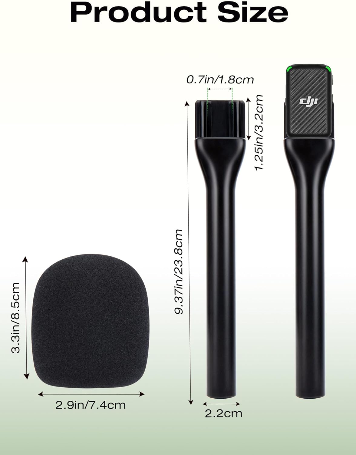 SUNMON Handheld Wireless Mic Stand for DJI Mic, Holder for DJI Mic 2, DJI Microphone Interview Handheld Mount Adapter for DJI Mic1/ 2 Handheld for DJI Mic with 1 Pop Filter