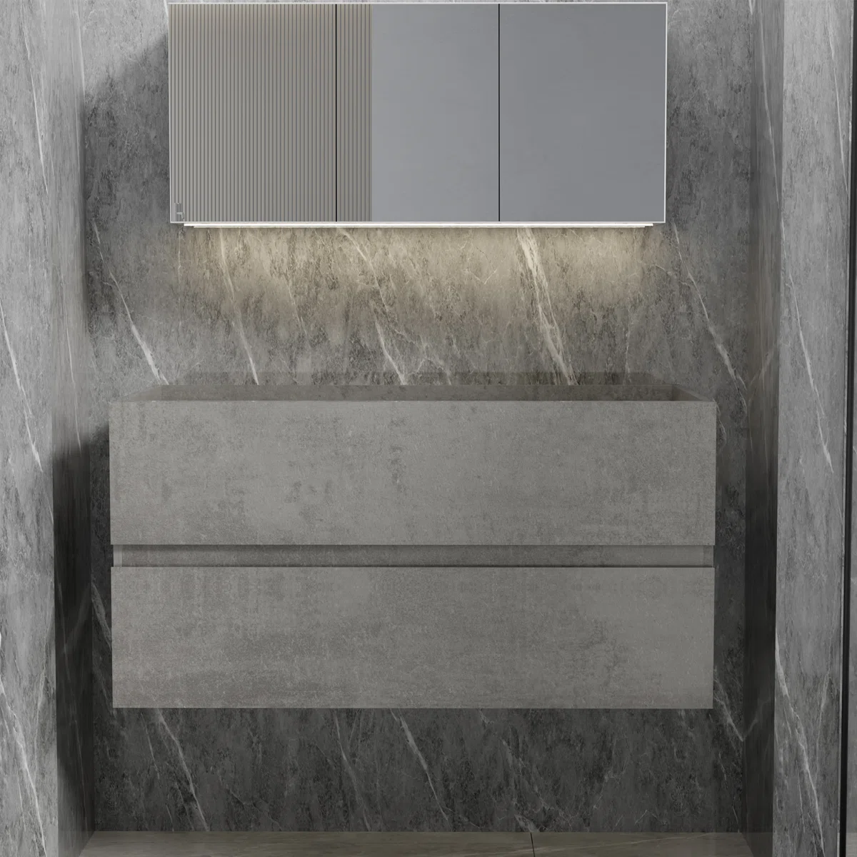 36" Wall mounted Bathroom Vanity Floating Cabinet Base Only, Sink Not Included