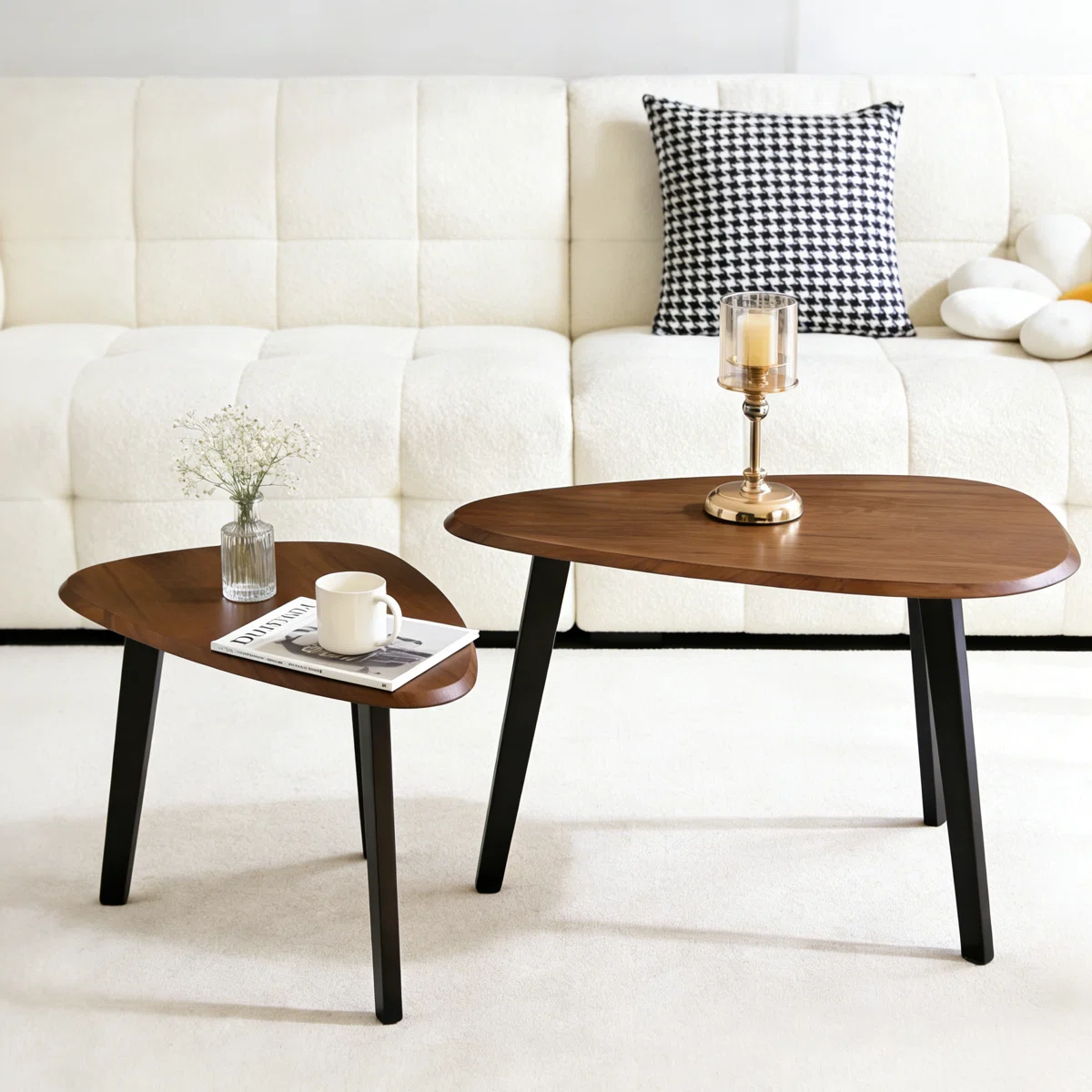 Nesting Coffee Table Set of 2,Wood Center Table for Living Room, Lounge Area, or Office
