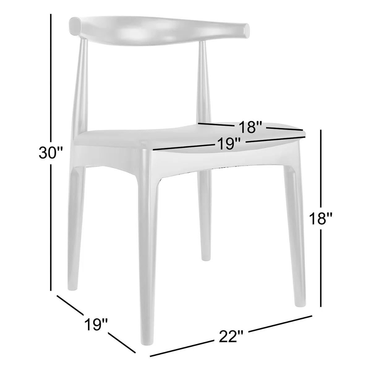Set of 2 Solid Real Wood PU Leather Cushion Seat Dining Chair