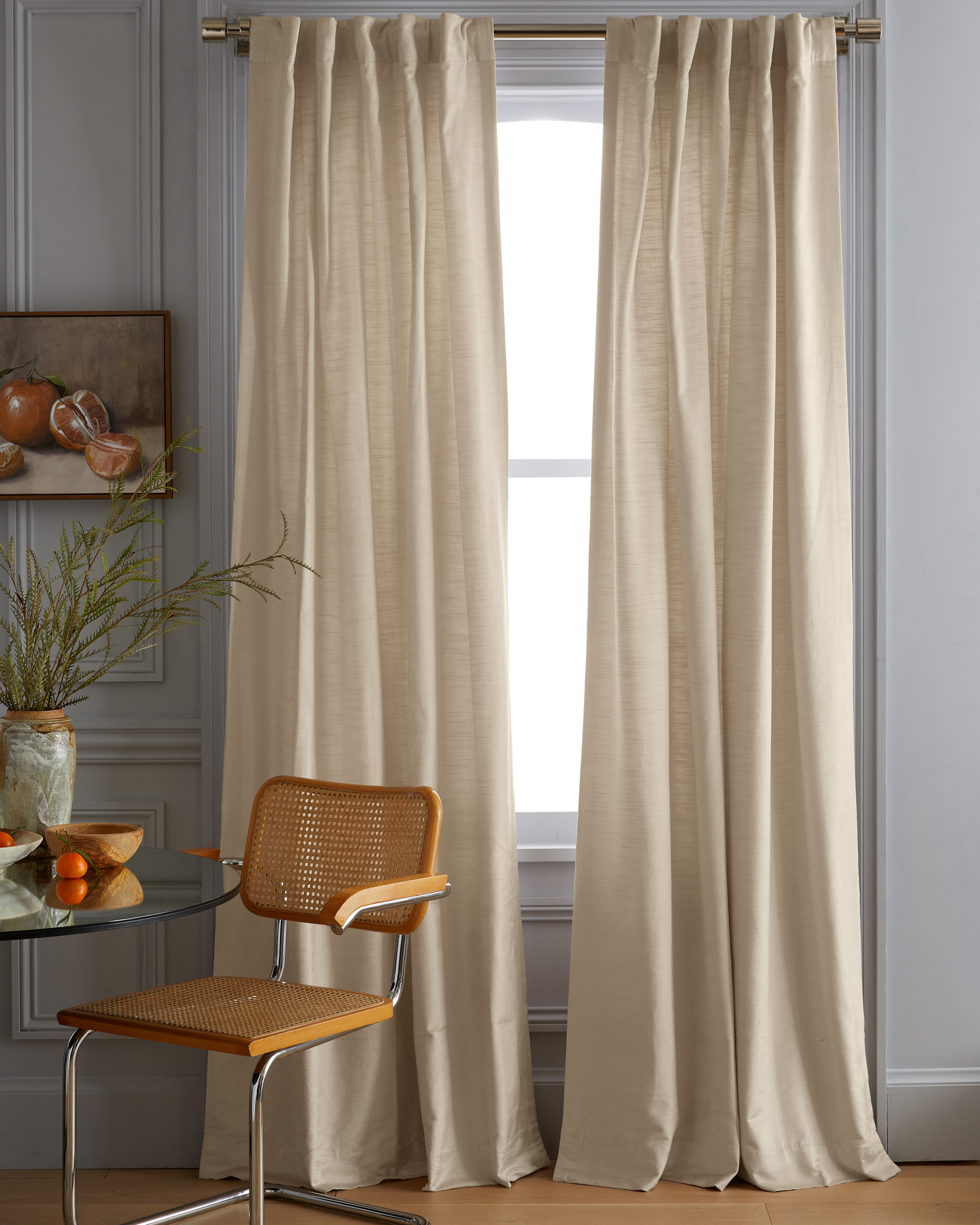 Luster Velvet Curtain, 48x84, Champagne