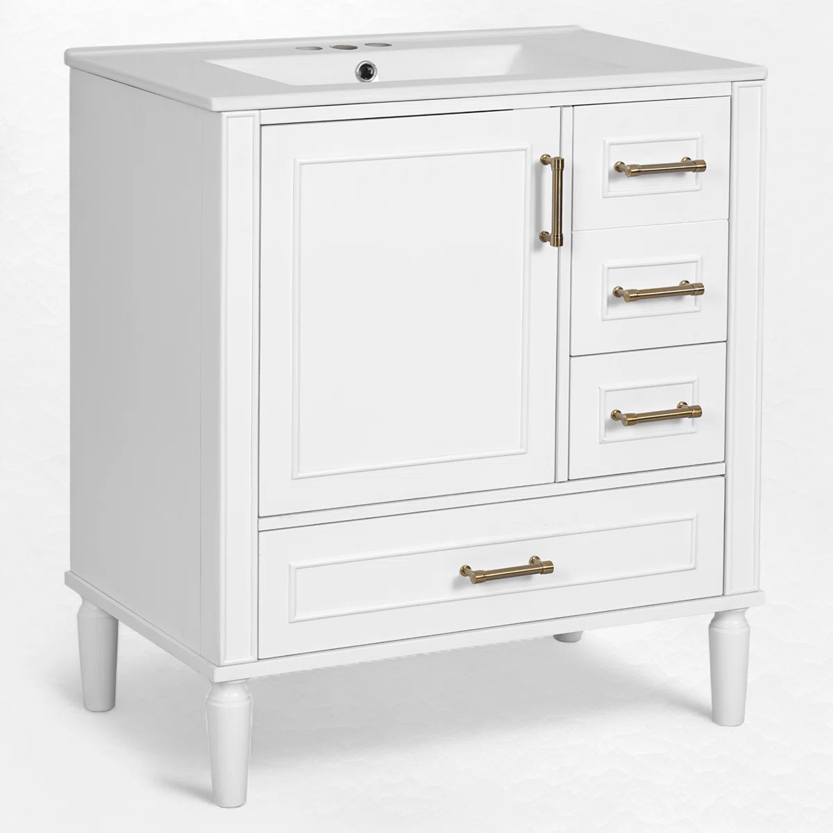 30" Single Bathroom Vanity With Ceramic Top