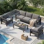 (“INCOMPLETE”) Dark Grey Patio Furniture set box 1/3