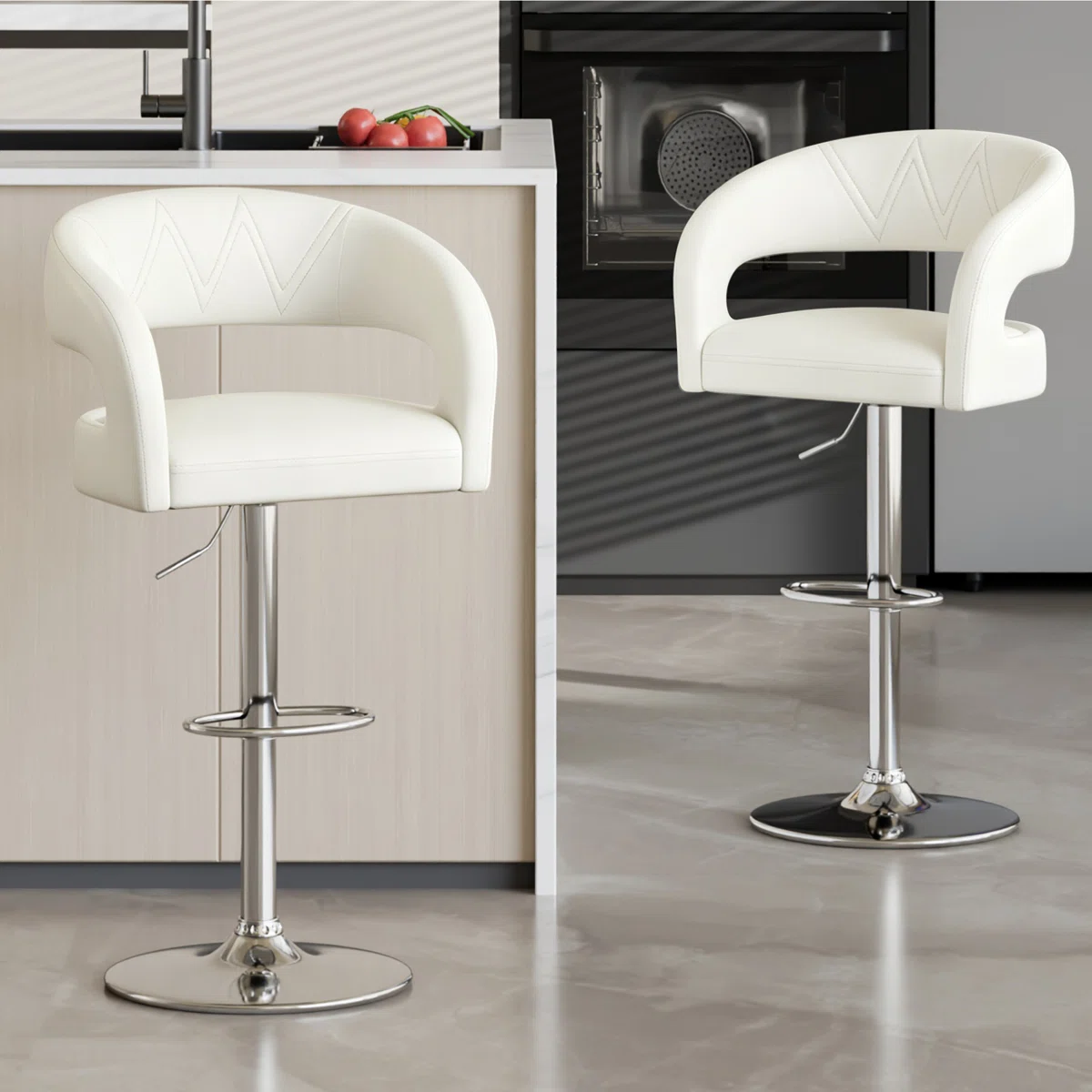 Abraham Swivel Adjustable Height Bar Stool