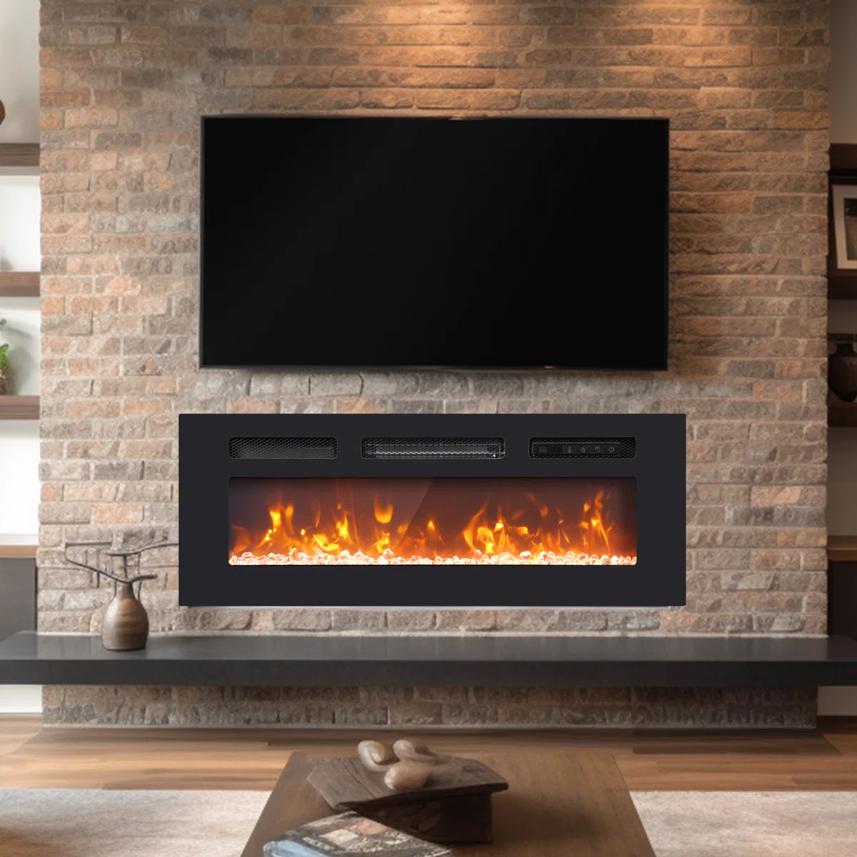 36 Inch Fireplace With Remote & Panel Control