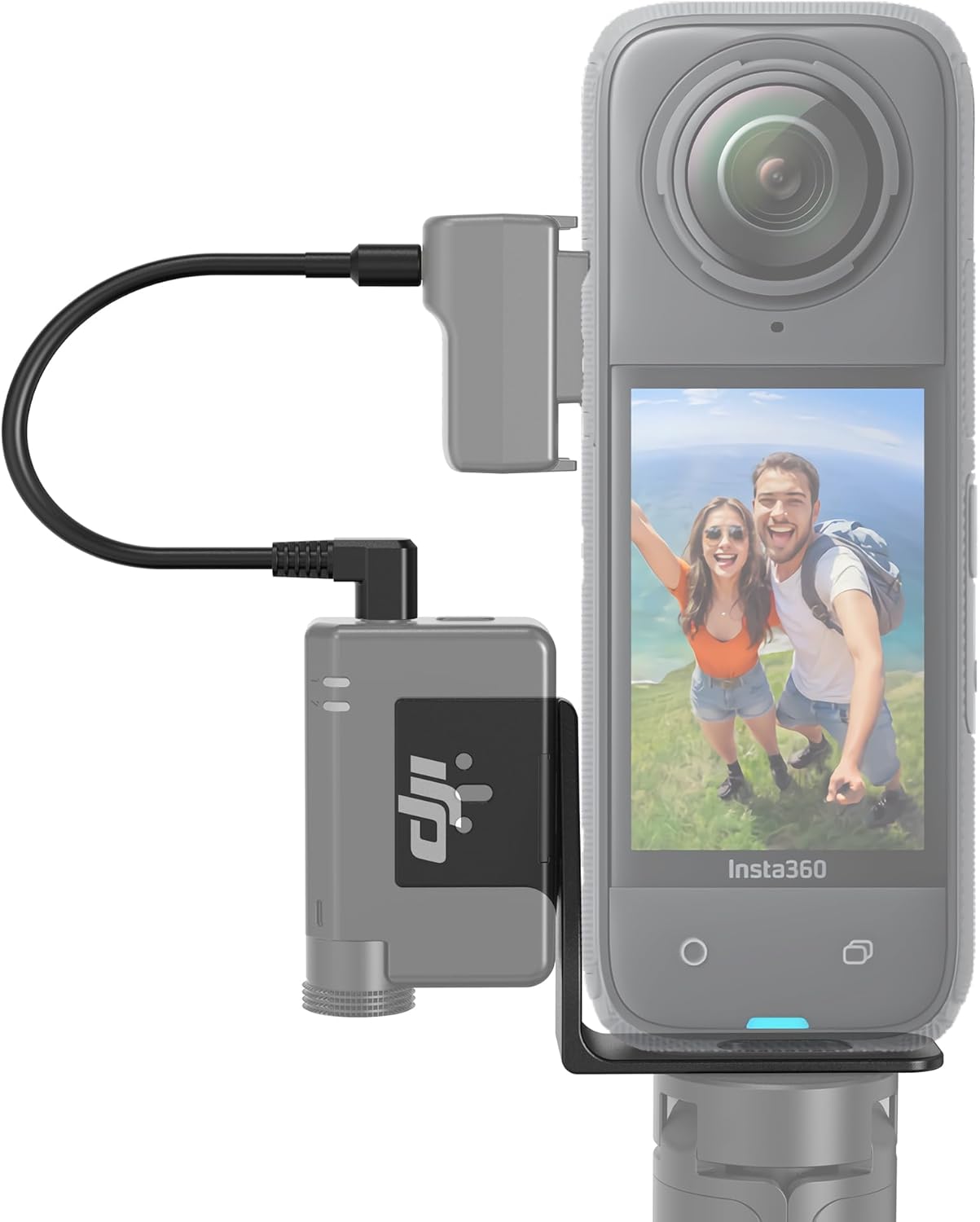 CYNOVA Insta 360 X4 DJI Mic Mini Mount, Invisible Mic Bracket for Insta360 X4 Accessories, Compatible with Insta360 X4 / X3?with 3.5mm Audio Cable?