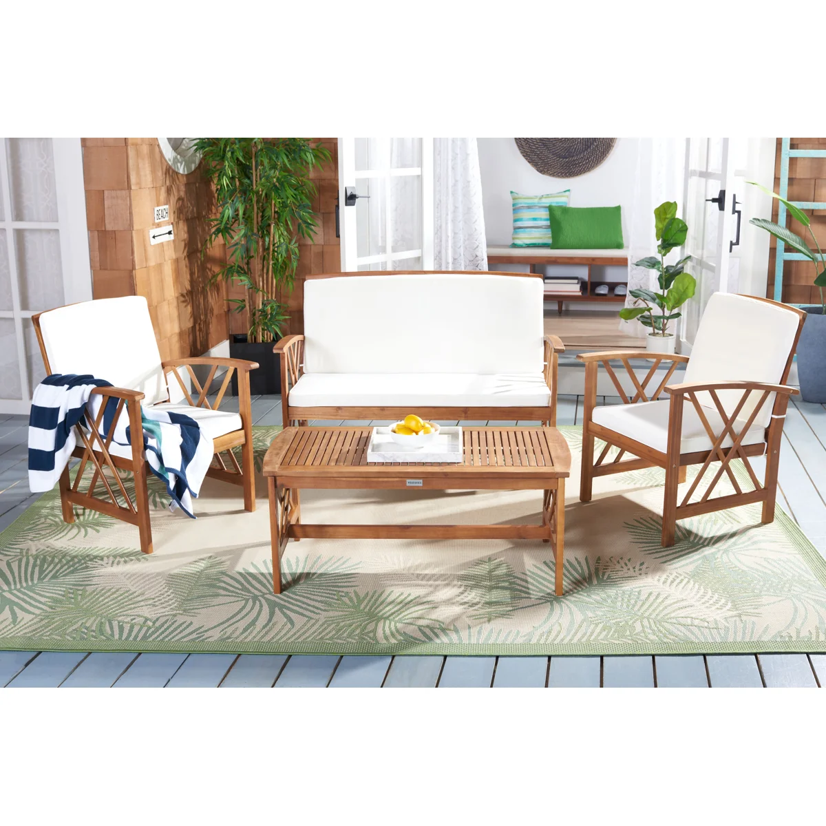 Calhoun 4-Person Solid Wood Patio Seating Group
